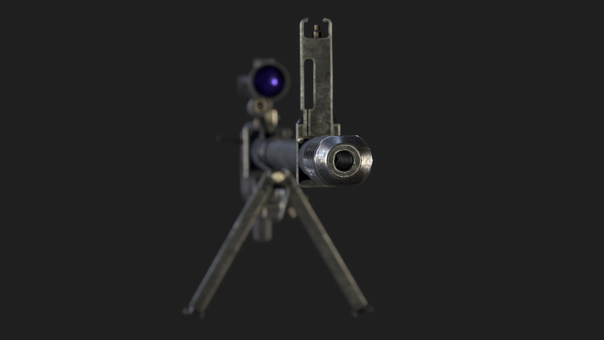 Sniper Rifle OSV-96 Low-poly 3D model_3