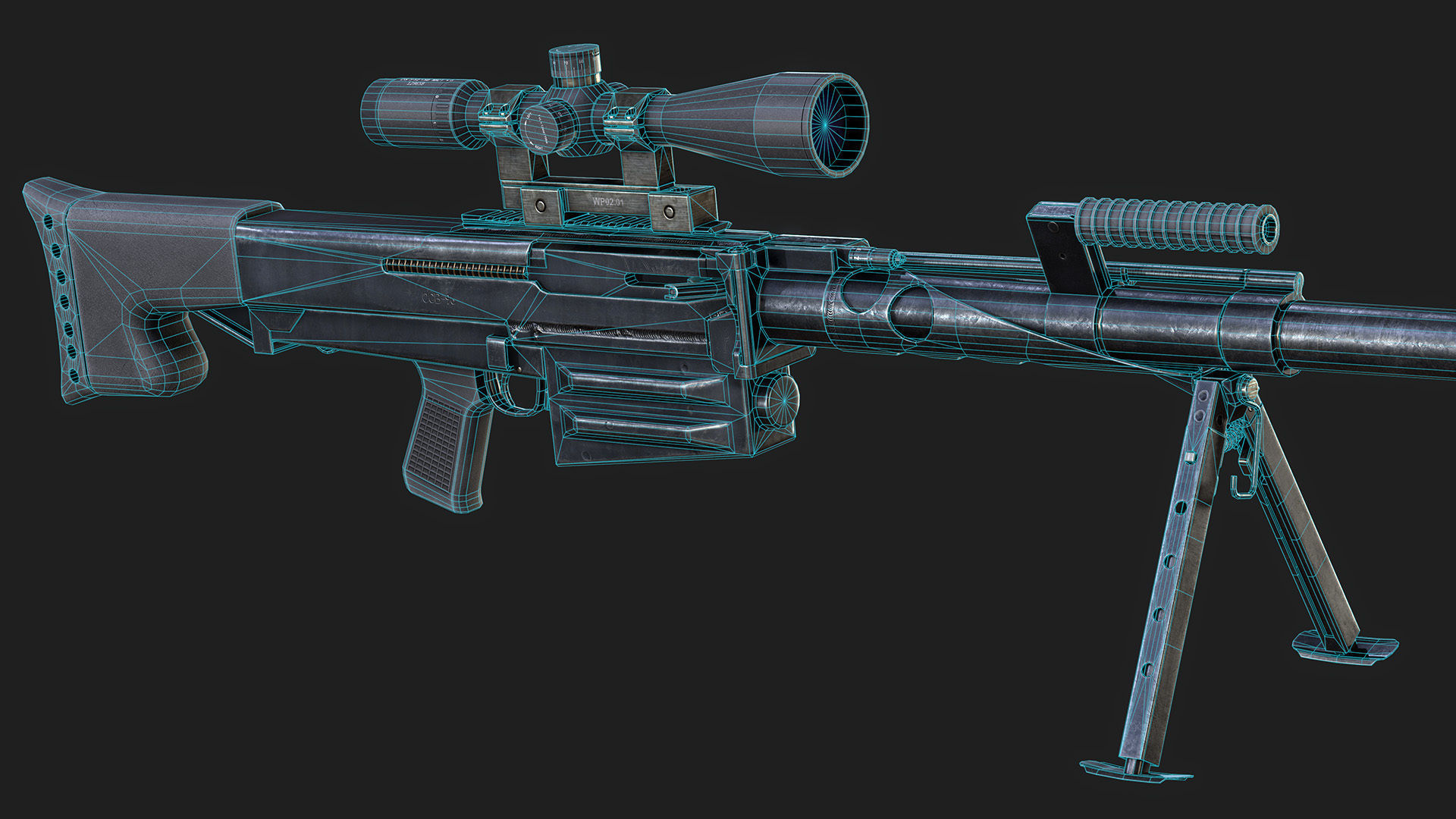 Sniper Rifle OSV-96 Low-poly 3D model_1