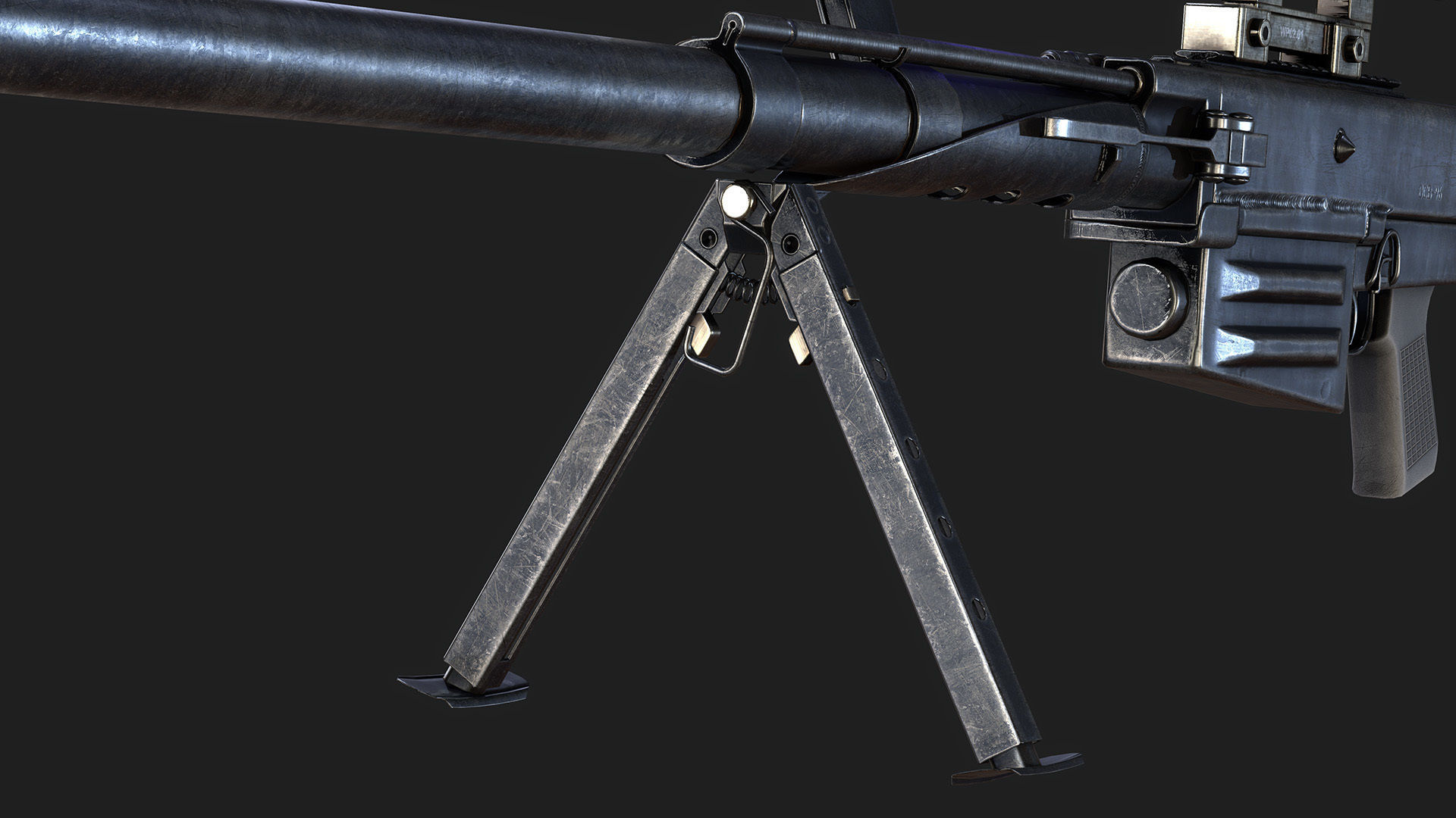 Sniper Rifle OSV-96 Low-poly 3D model_11