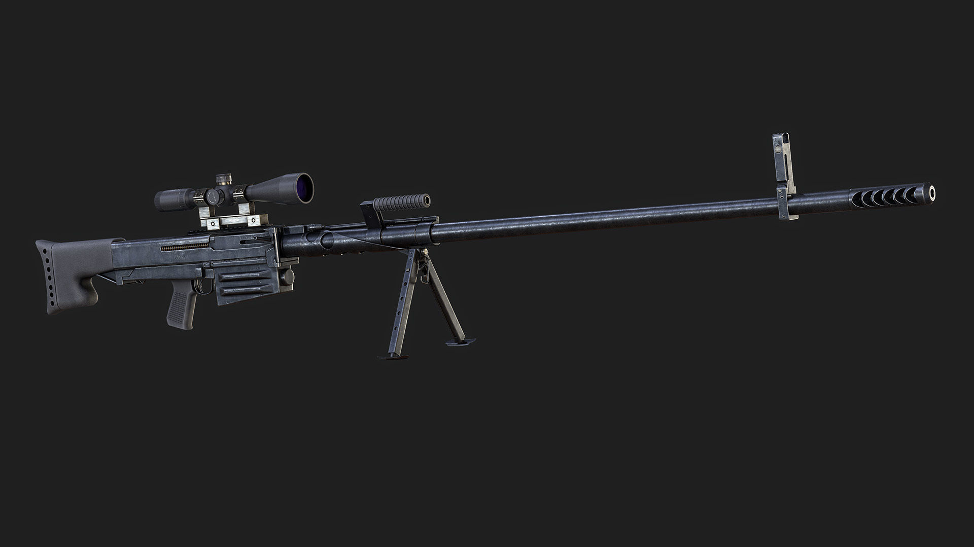 Sniper Rifle OSV-96 Low-poly 3D model_4