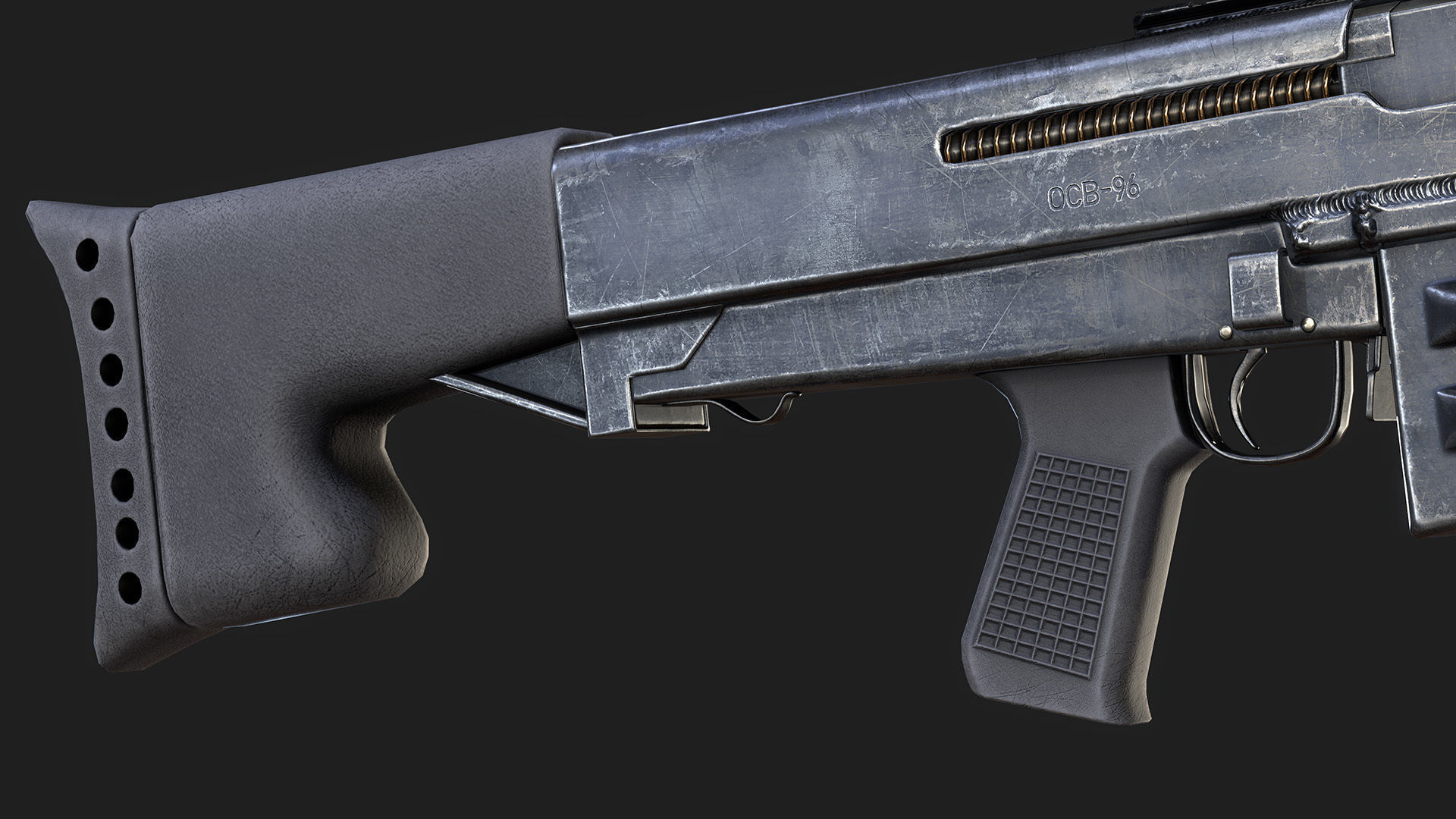 Sniper Rifle OSV-96 Low-poly 3D model_20