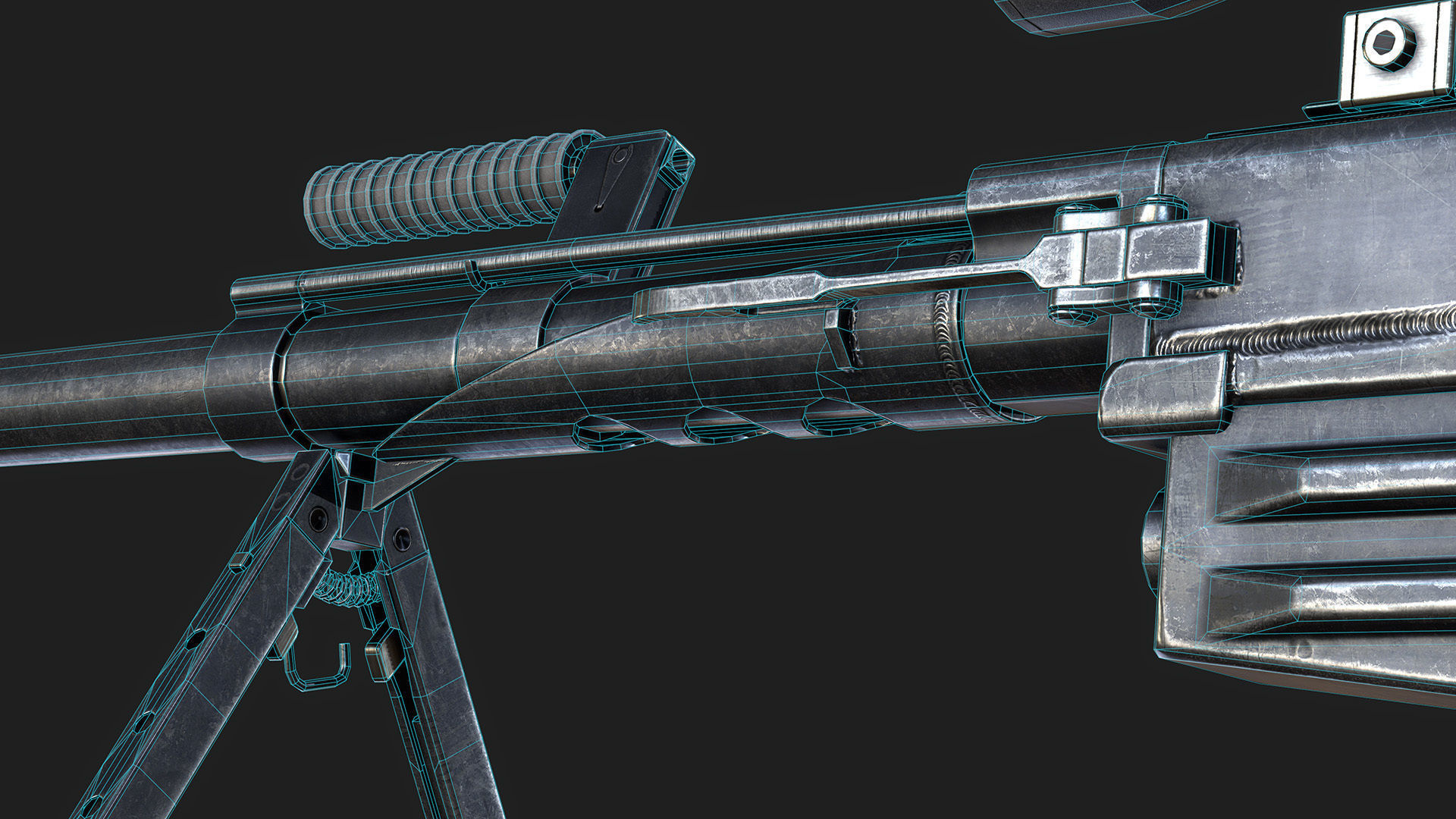 Sniper Rifle OSV-96 Low-poly 3D model_17