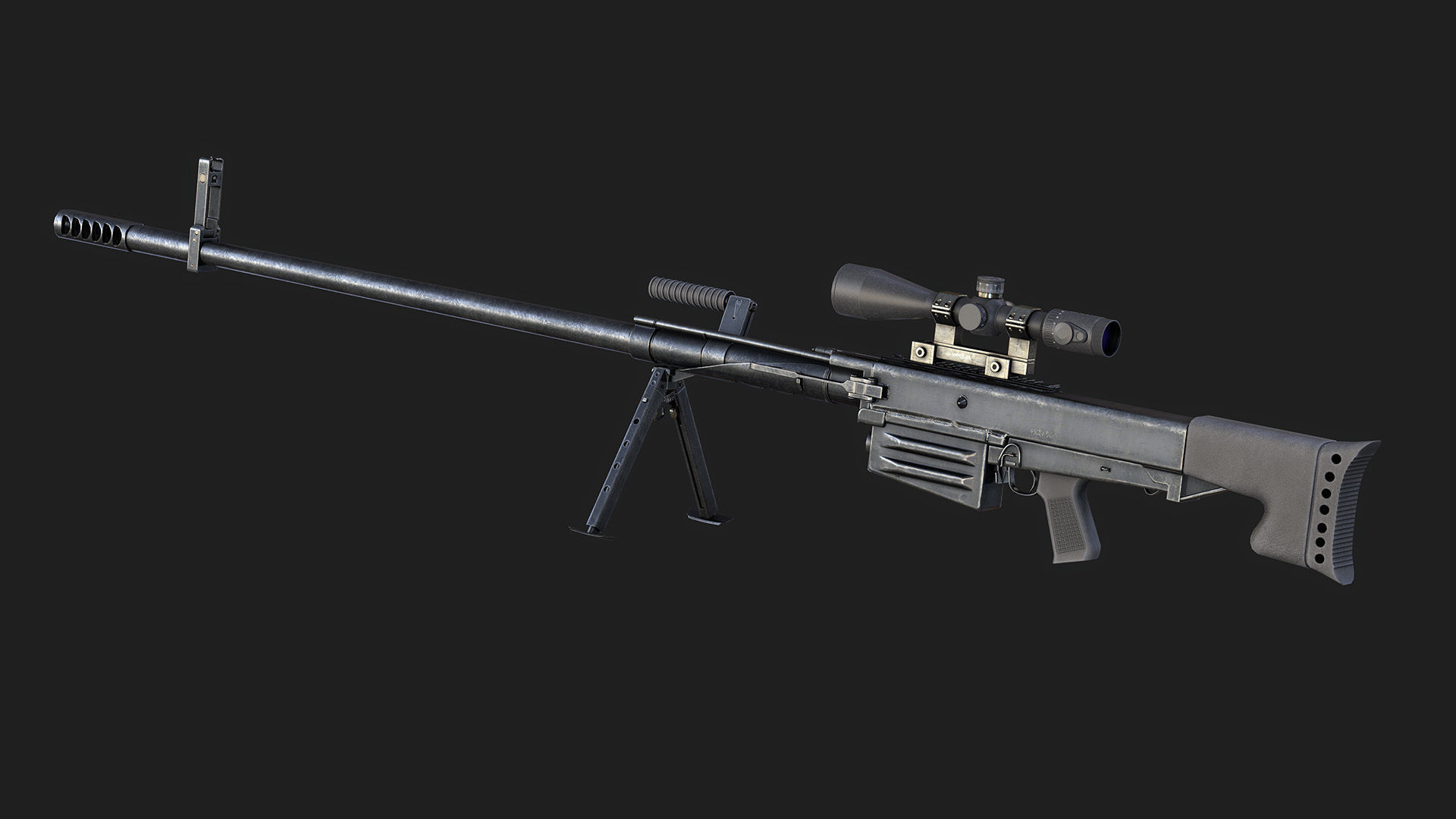 Sniper Rifle OSV-96 Low-poly 3D model_7