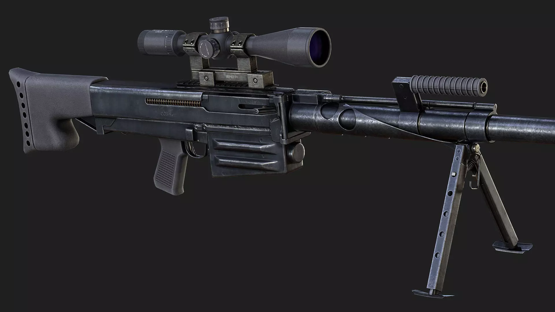 Sniper Rifle OSV-96 Low-poly 3D model_0