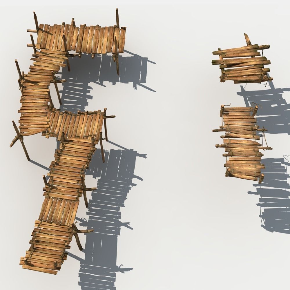 Old Wooden Bridge 01 3D model_17