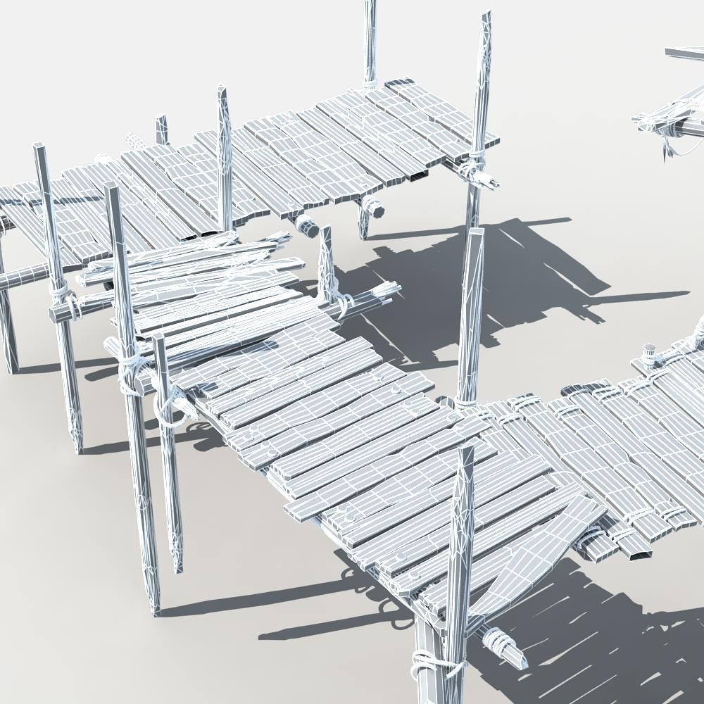 Old Wooden Bridge 01 3D model_15
