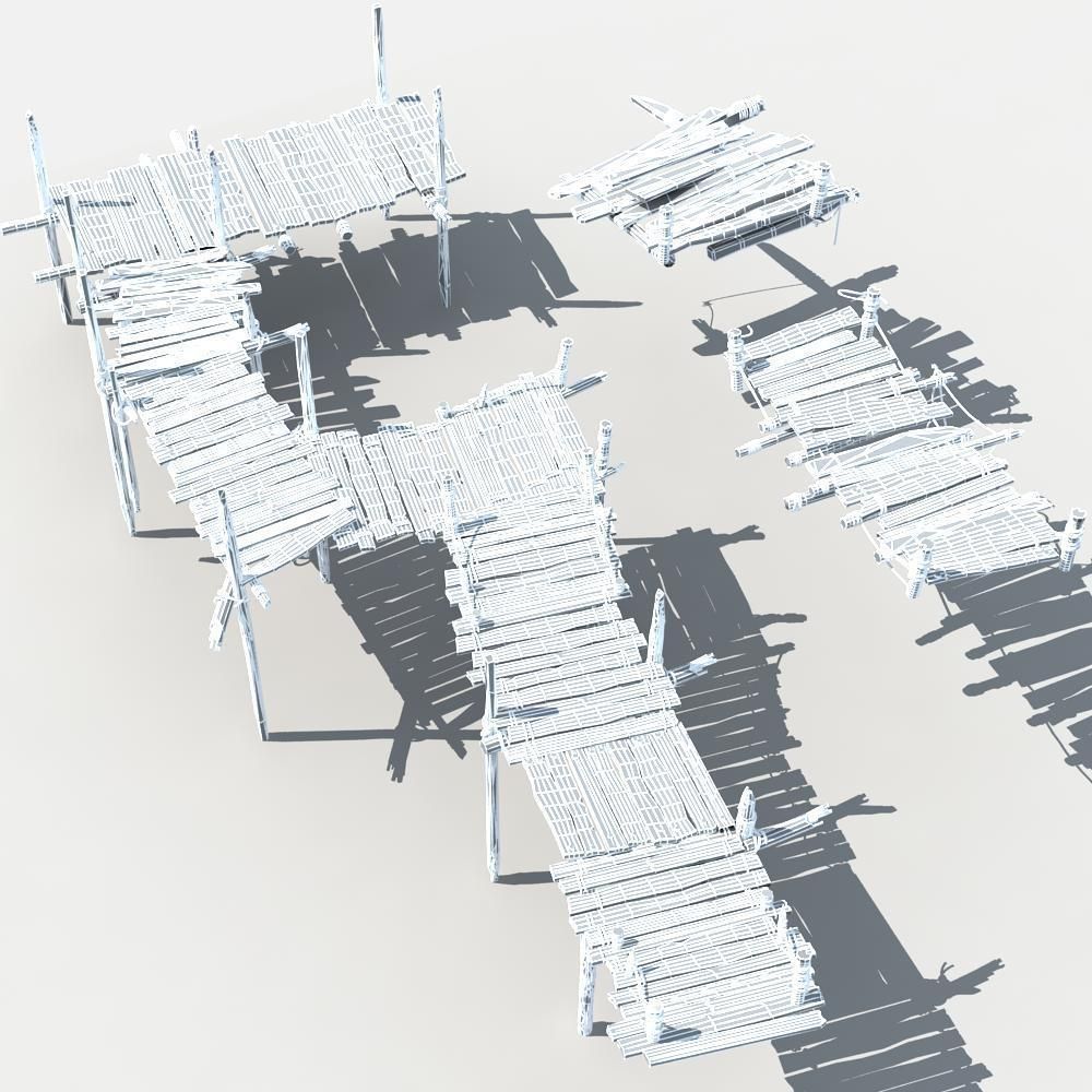 Old Wooden Bridge 01 3D model_11