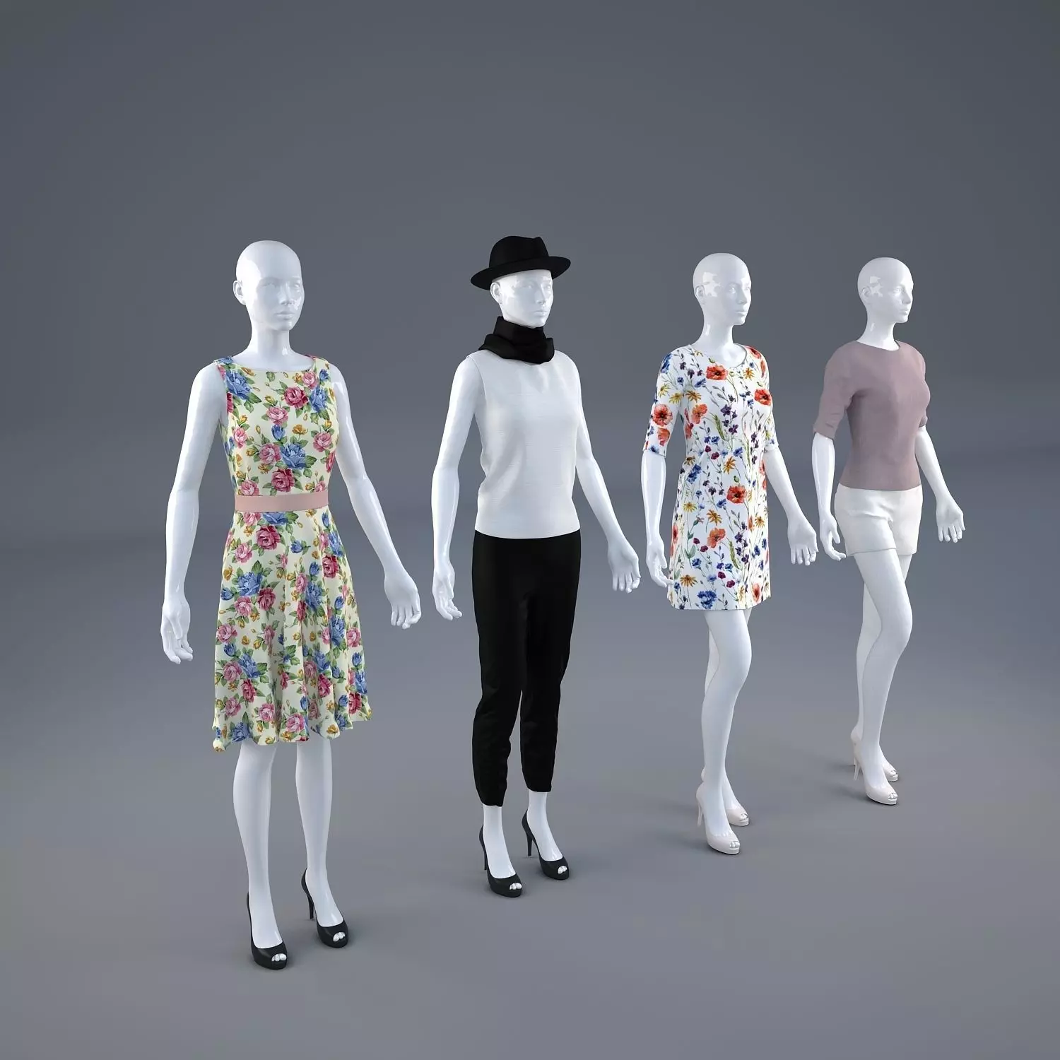 Mannequin Woman Cloth Model For Shop vol1 3D model_0