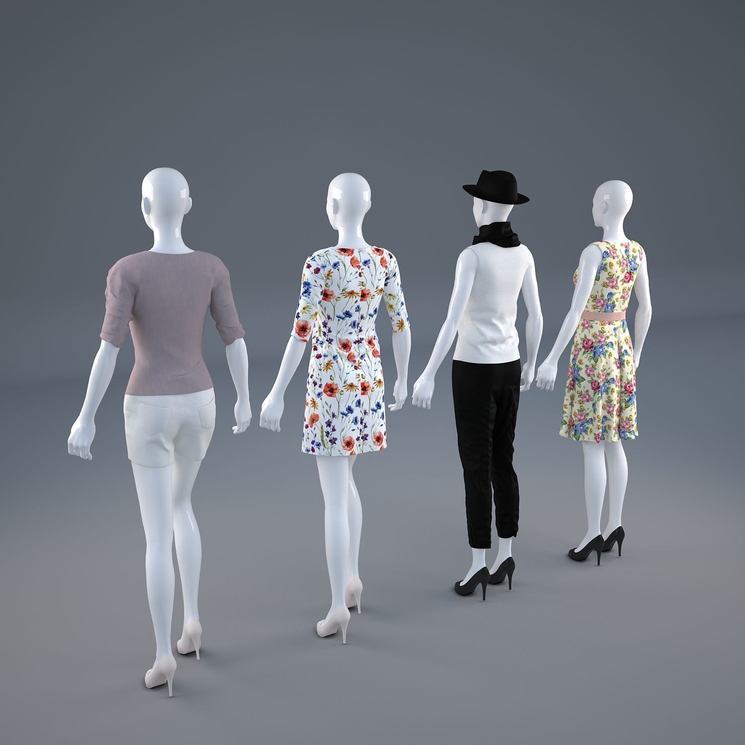 Mannequin Woman Cloth Model For Shop vol1 3D model_2