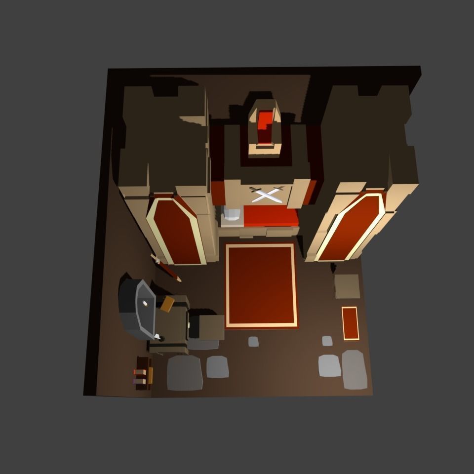 Low poly fantasy room Low-poly 3D model_2