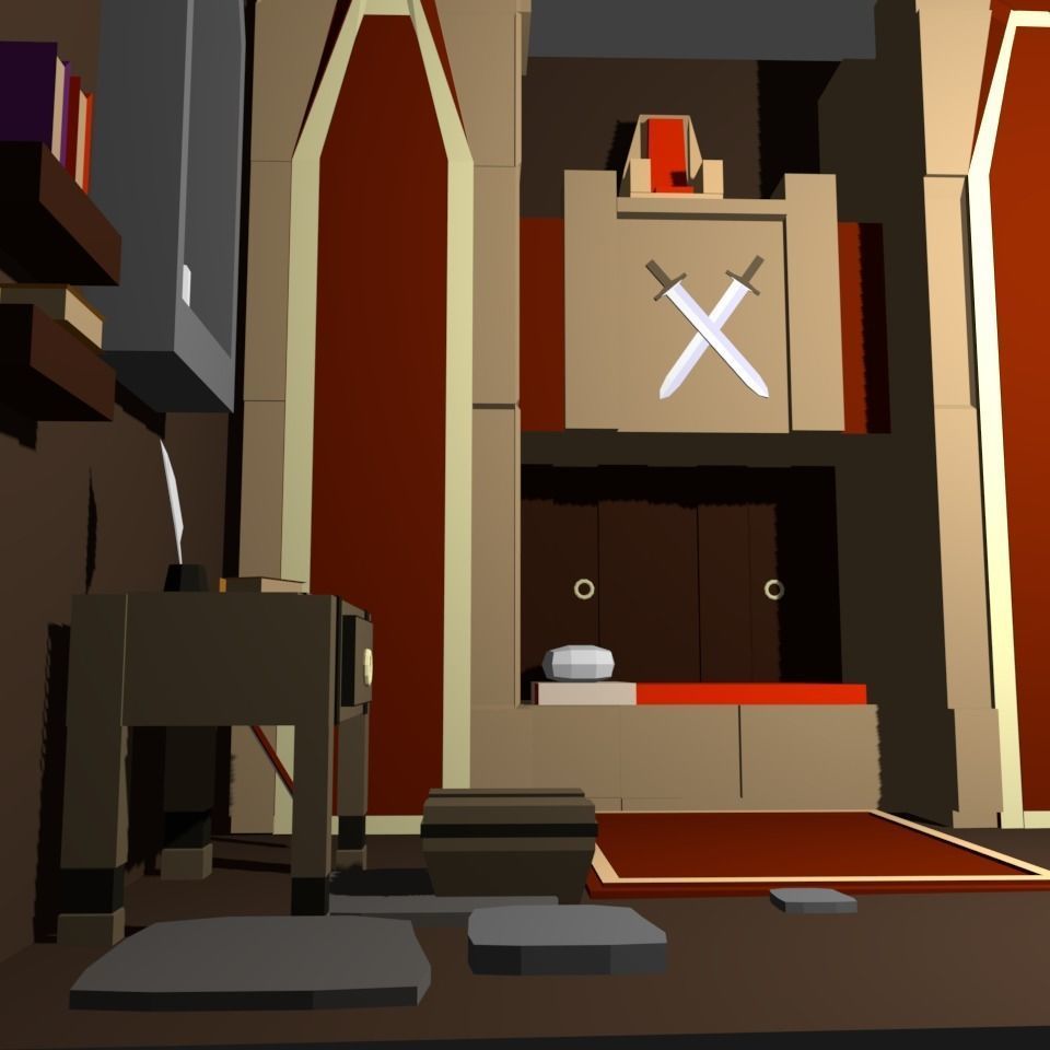 Low poly fantasy room Low-poly 3D model_5