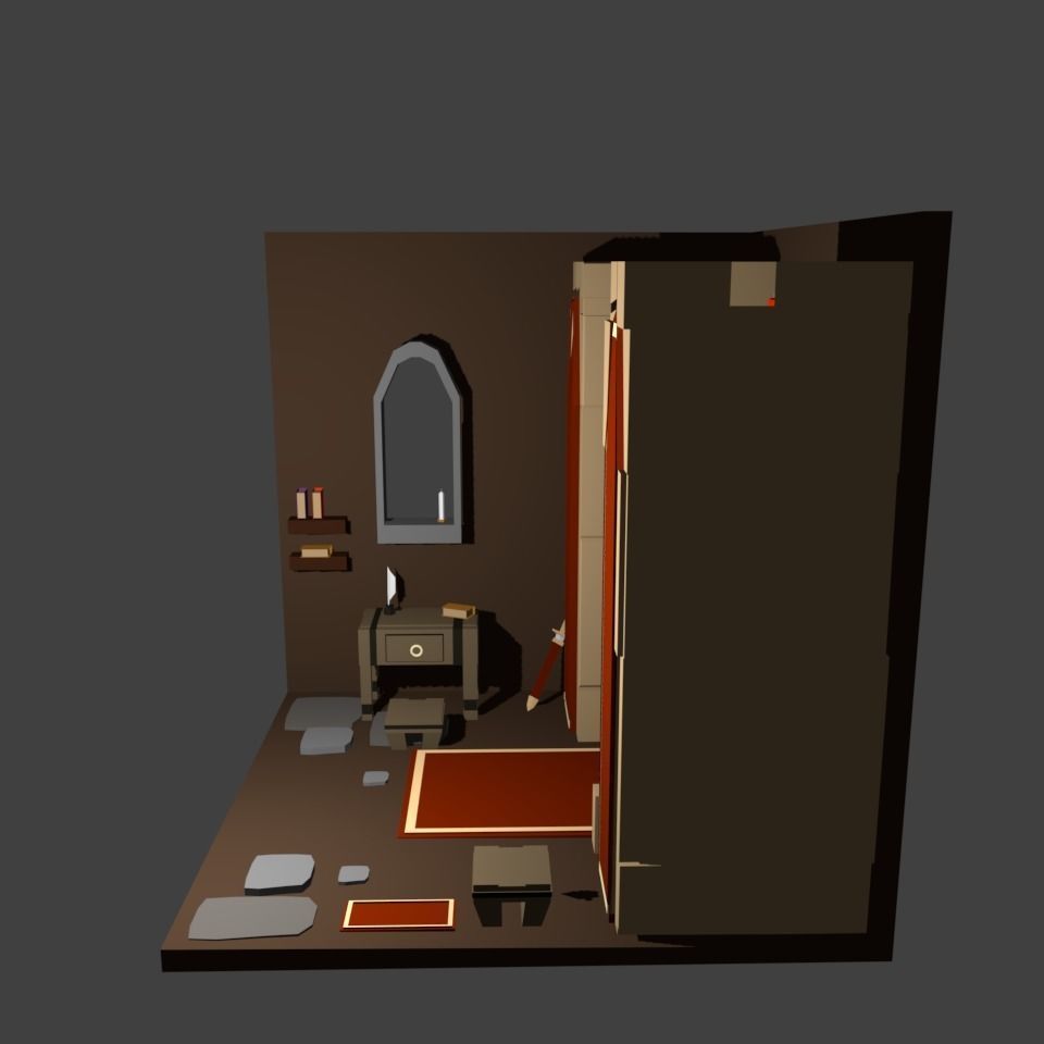 Low poly fantasy room Low-poly 3D model_8