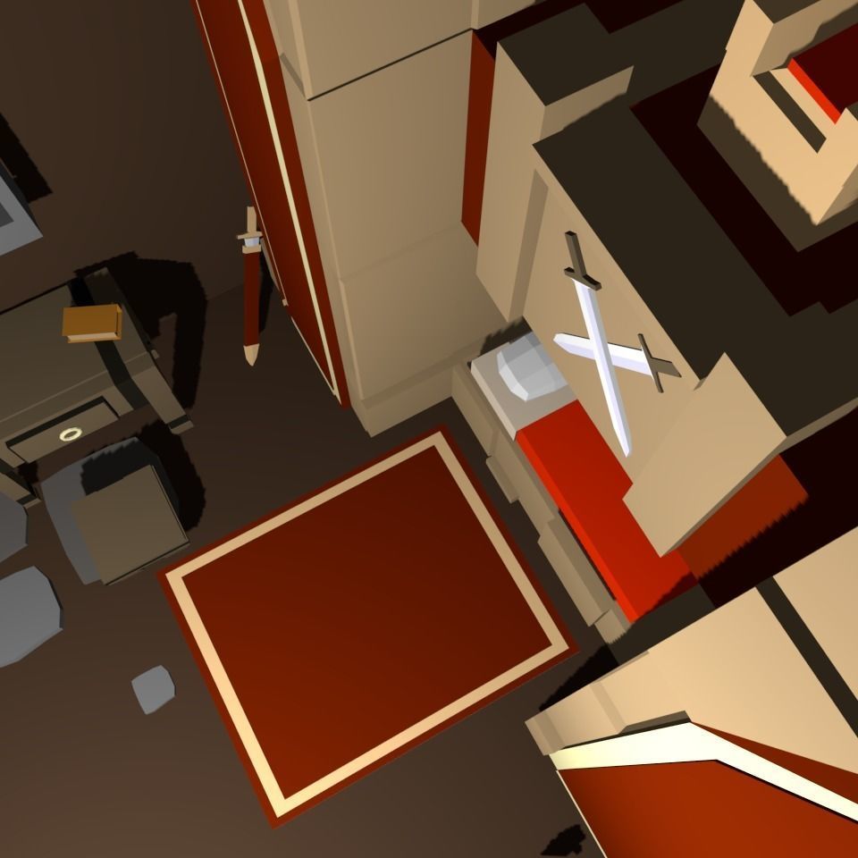 Low poly fantasy room Low-poly 3D model_7