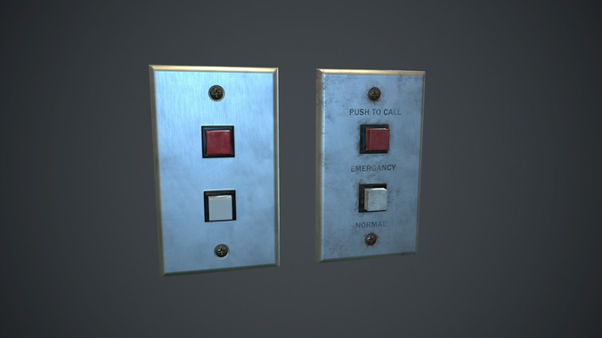 Metal Switch PBR Game Ready Low-poly 3D model