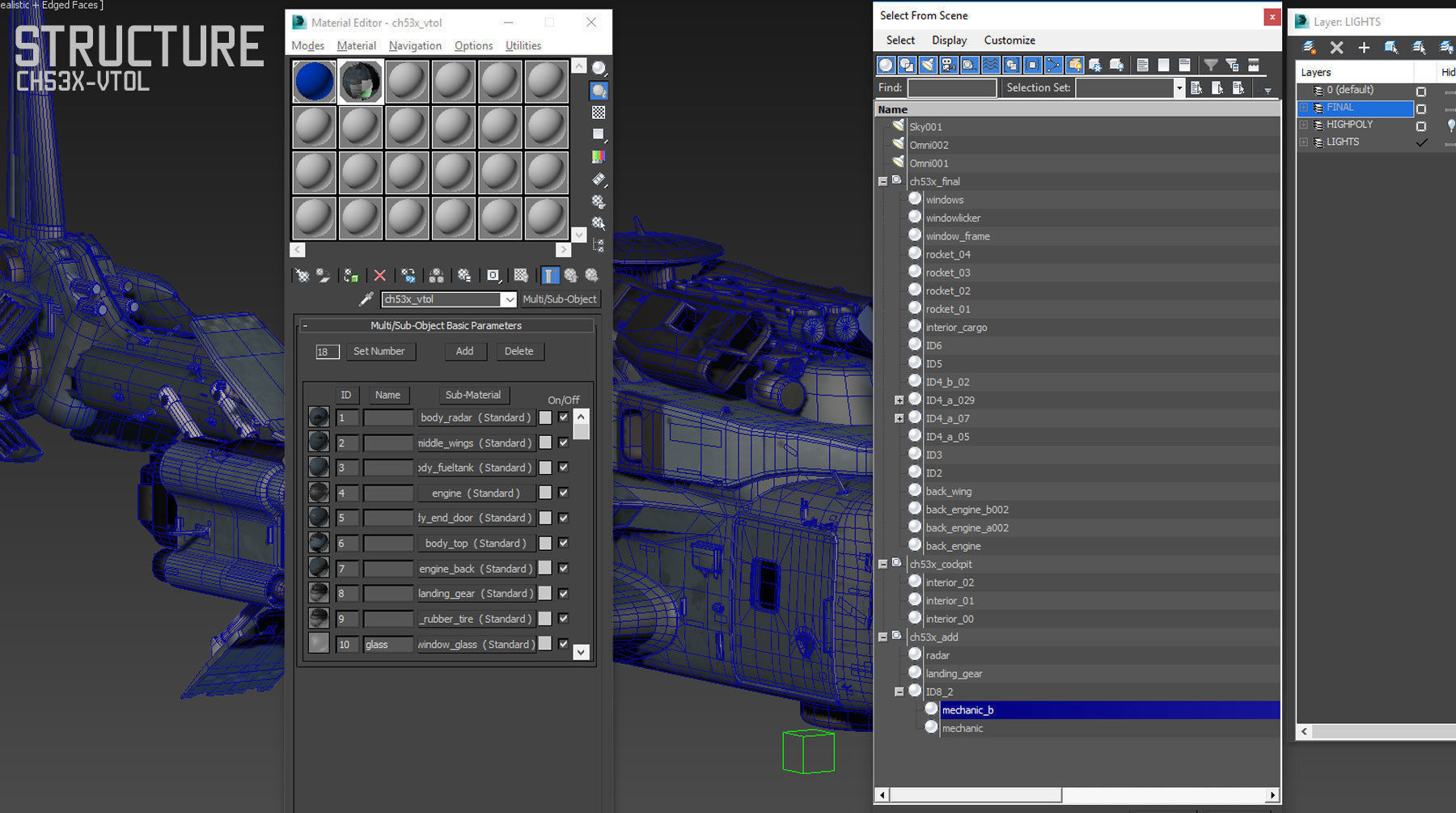CH53X VTOL Low-poly 3D model_7