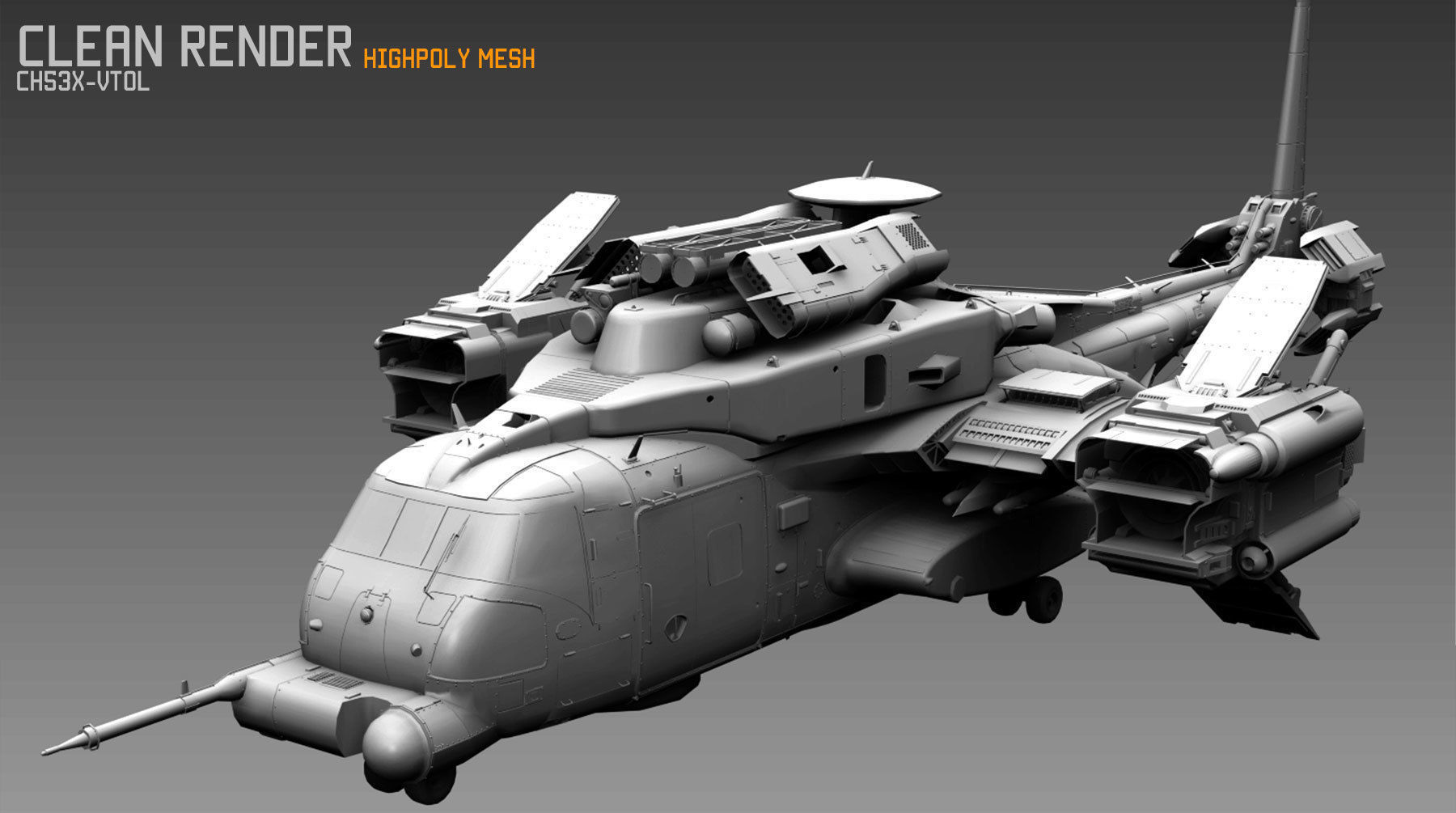 CH53X VTOL Low-poly 3D model_2