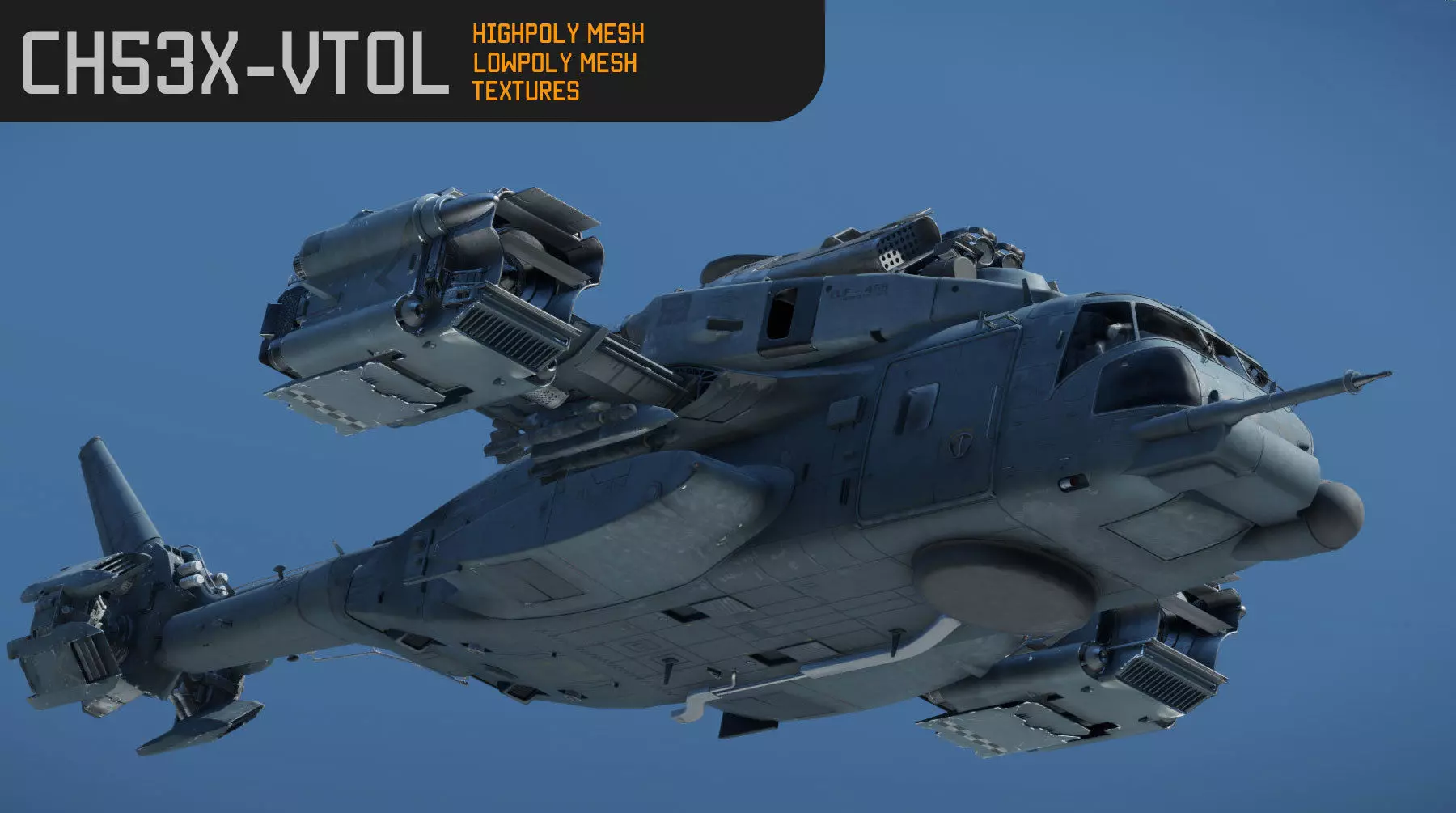 CH53X VTOL Low-poly 3D model_0