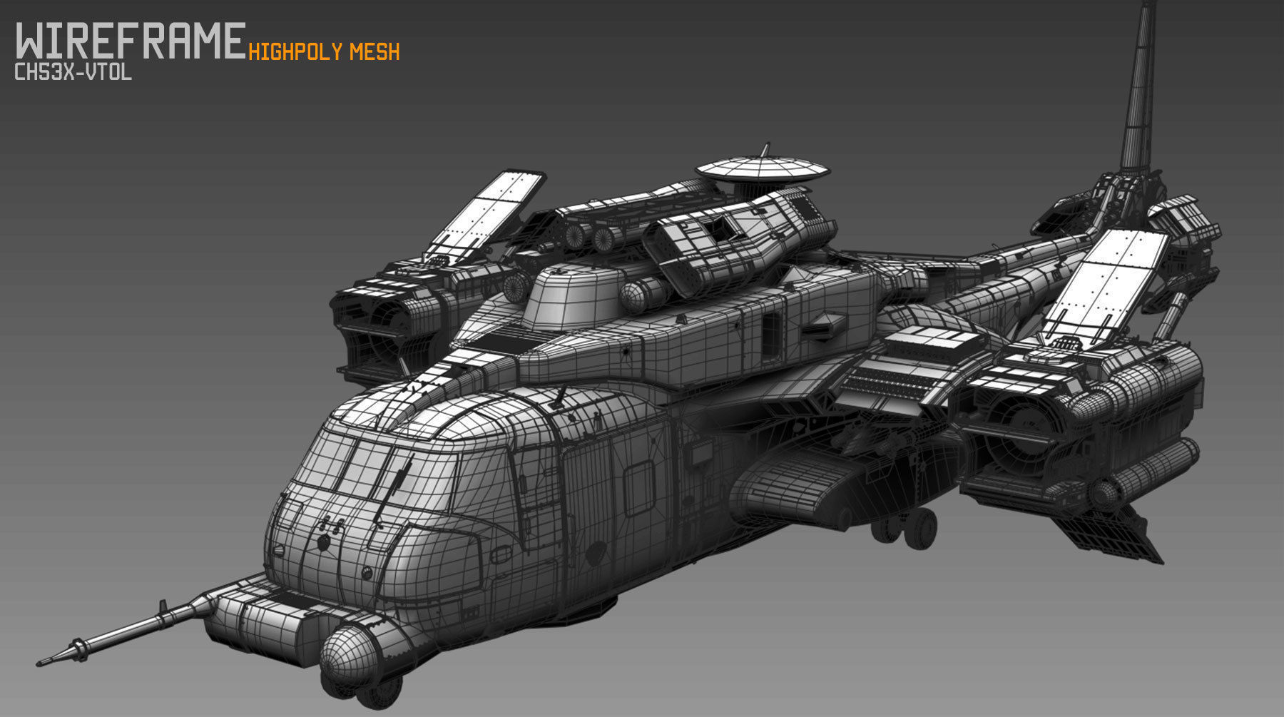 CH53X VTOL Low-poly 3D model_3