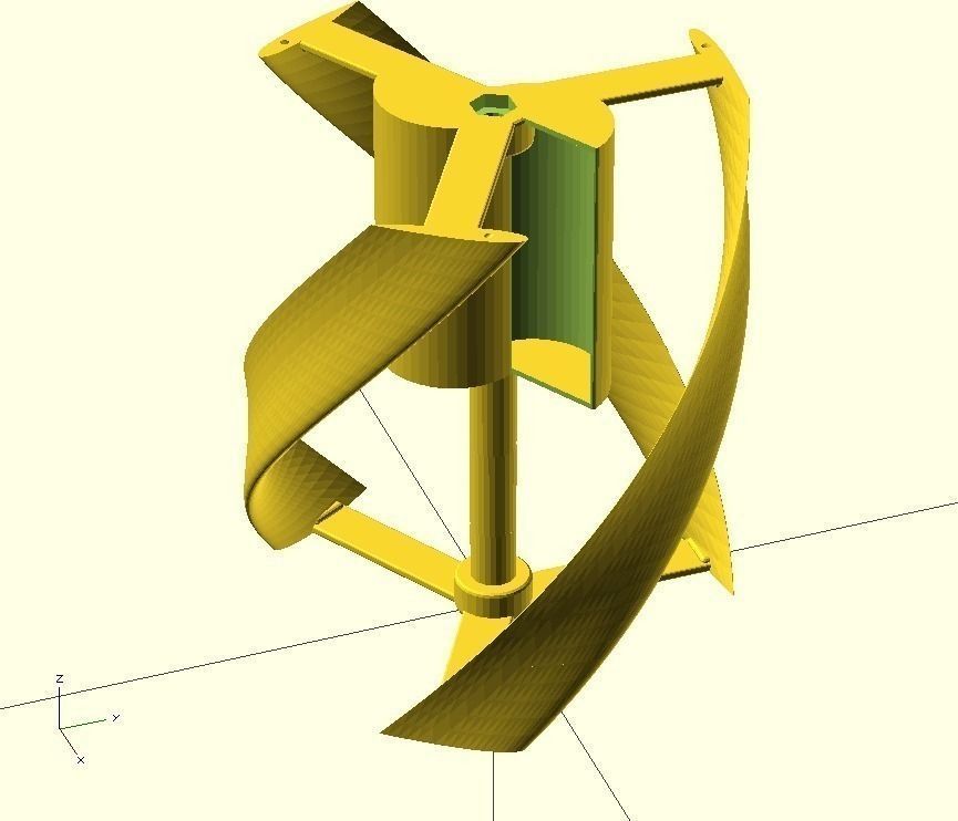 Savonius Gorlov VAWT free 3D Model 3D printable .stl