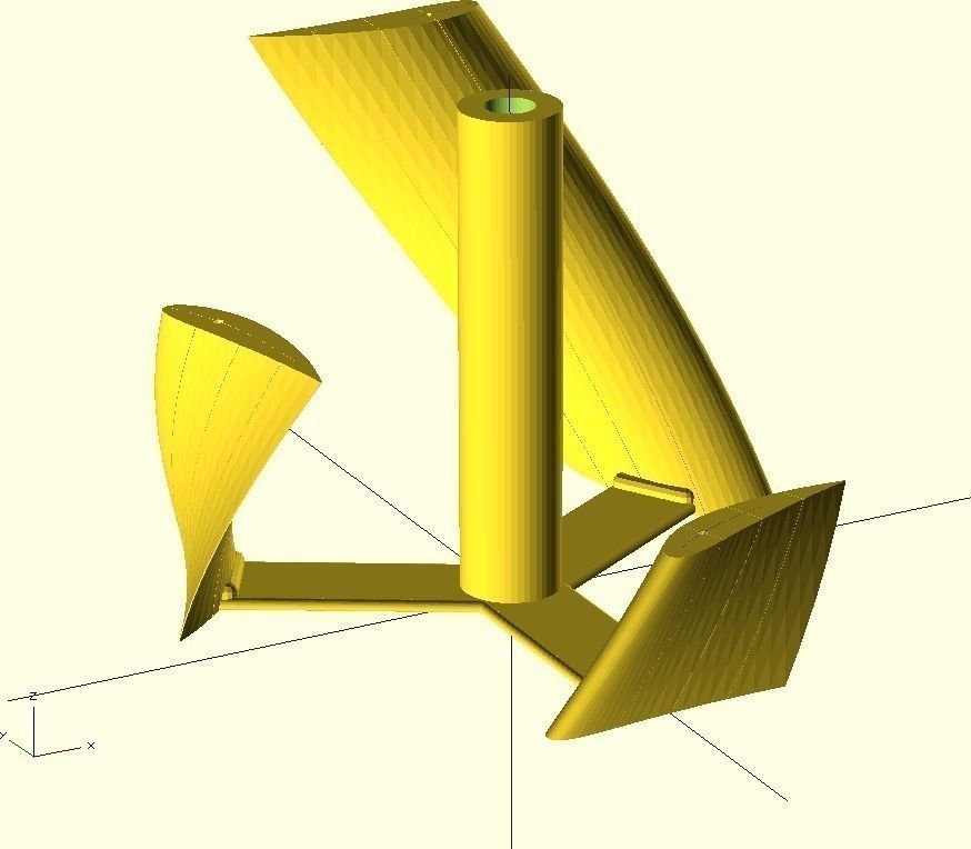 Cambered vertical axis wind turbine - Mk3 Free 3D print model_1