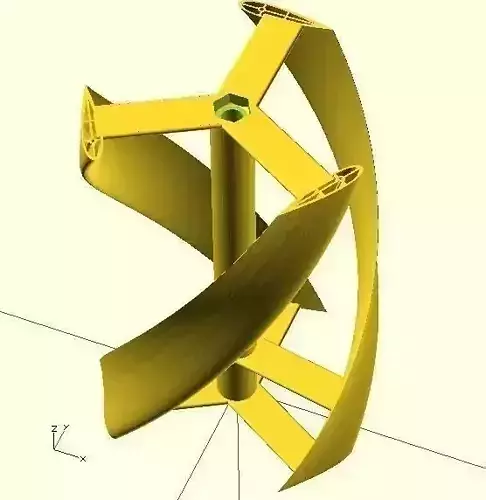 Parametric helical Darrieus vertical axis wind turbine - Mk2