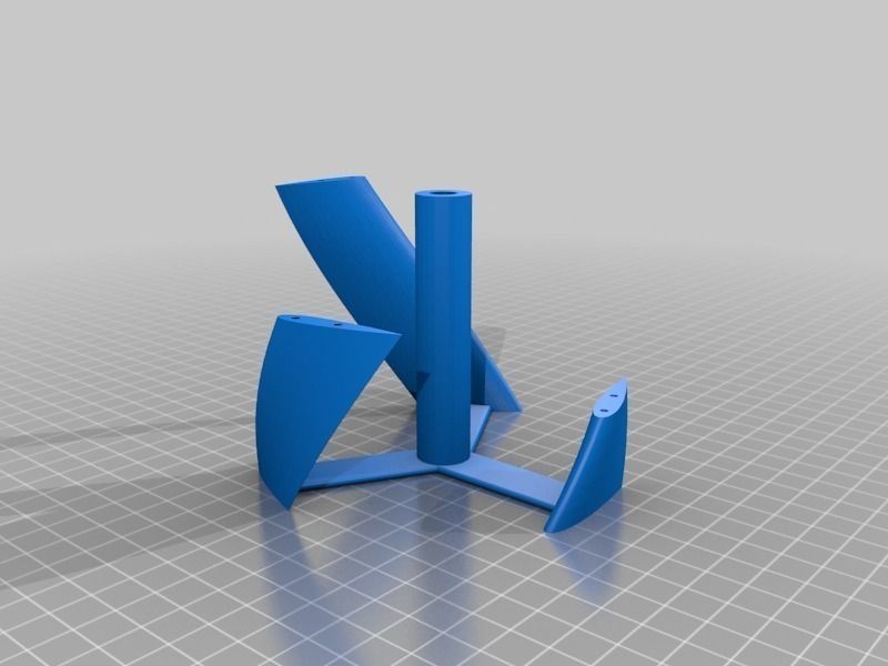 Parametric helical Darrieus vertical axis wind turbine Free 3D print model_3