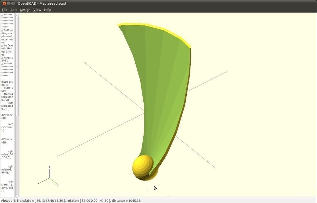 Free falling  Mapleseed model Free 3D print model_1