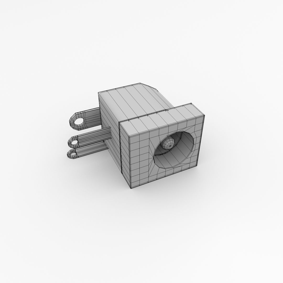 DC Barrel Jack 3D model_4