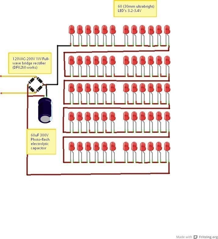 Unidirectional Low Wattage LED Circuit and Housing Free 3D print model_2