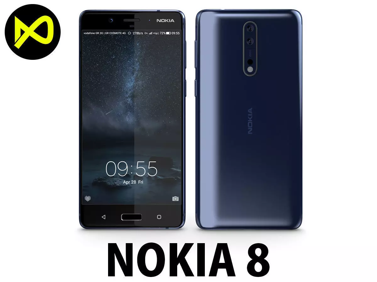 Nokia 8 Tempered Blue 3D model_0