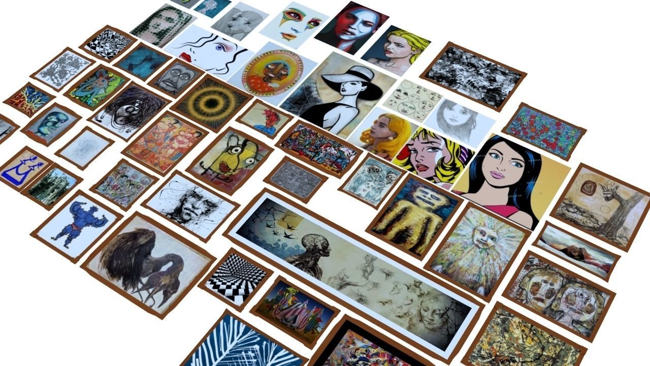 Arts and Frames Collection Low-poly 3D model_2