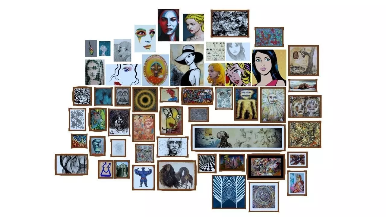 Arts and Frames Collection Low-poly 3D model_0