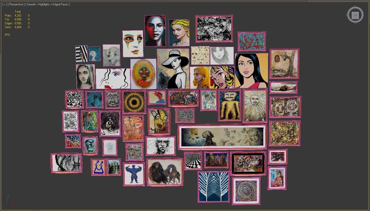 Arts and Frames Collection Low-poly 3D model_4