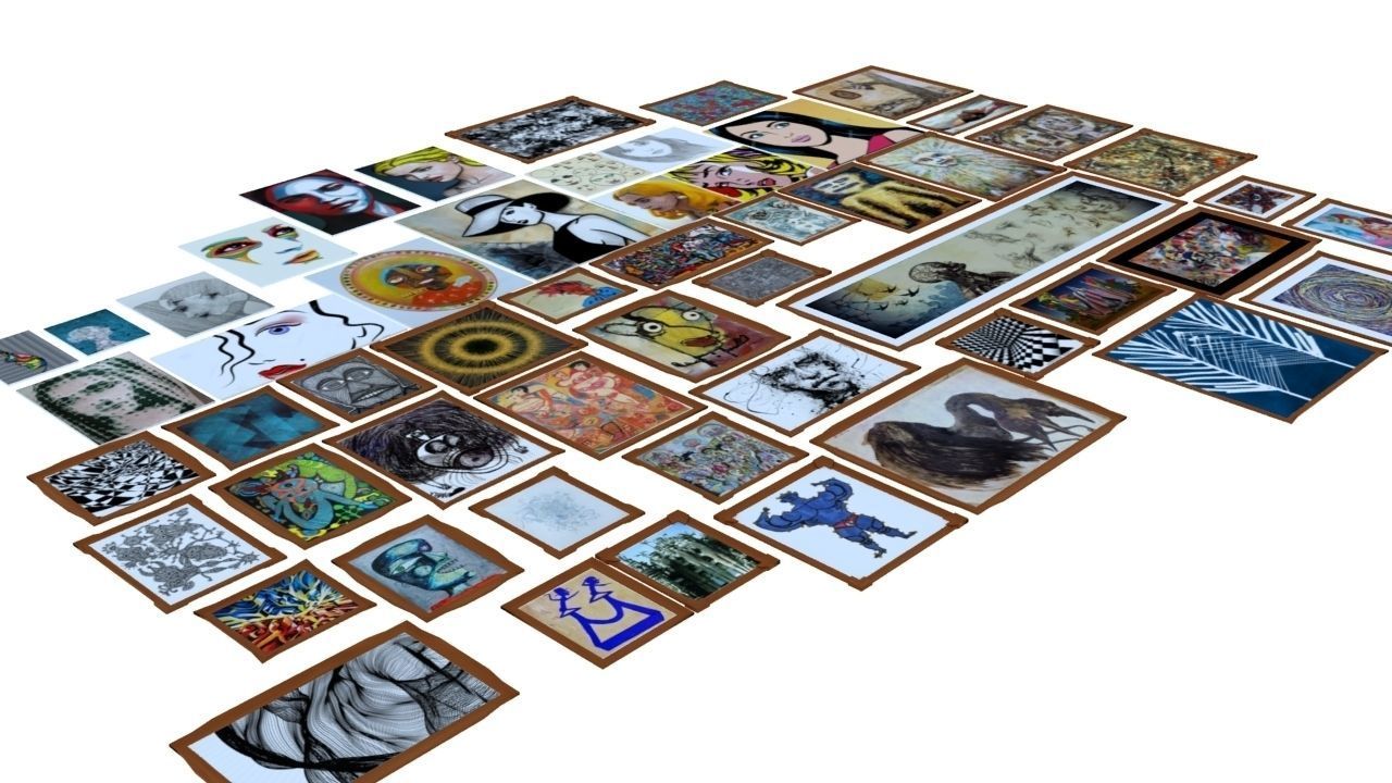 Arts and Frames Collection Low-poly 3D model_1