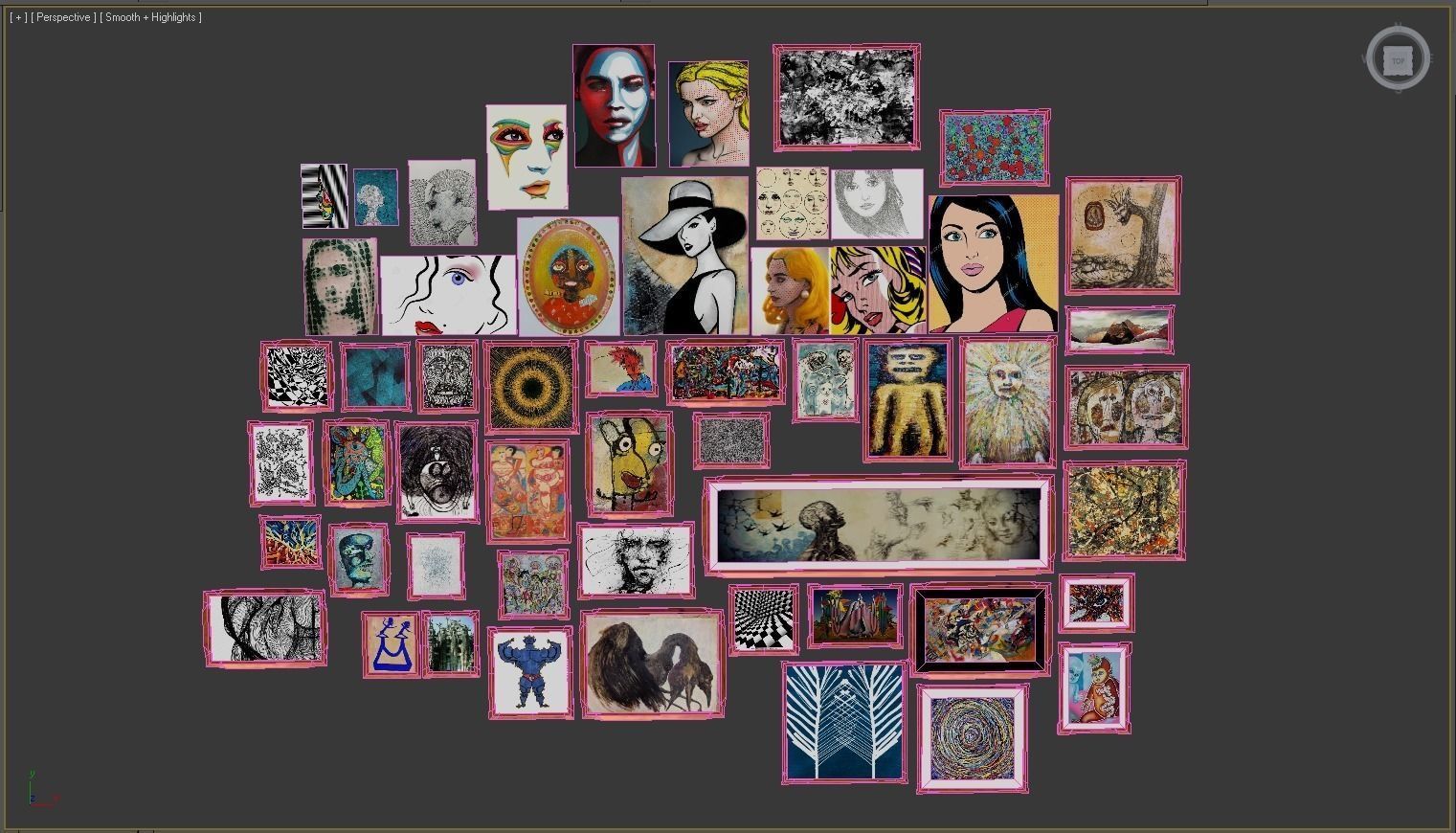 Arts and Frames Collection Low-poly 3D model_3