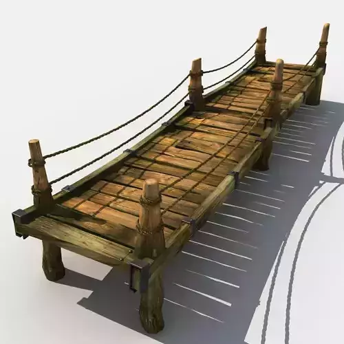 Old Wooden Bridge 04 3D model