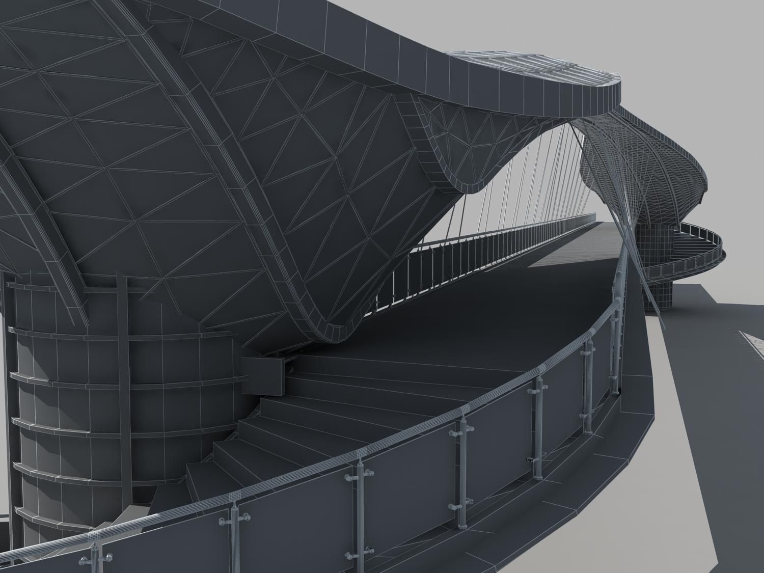 Pedestrian Bridge 3D model_6