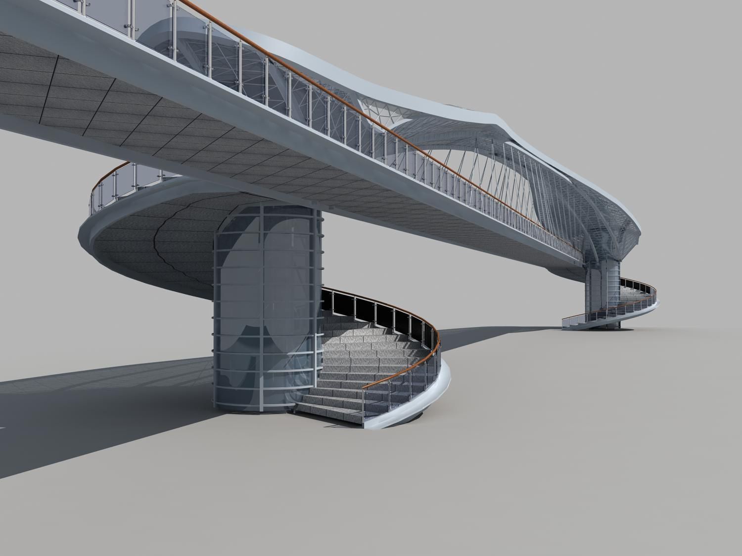 Pedestrian Bridge 3D model_10