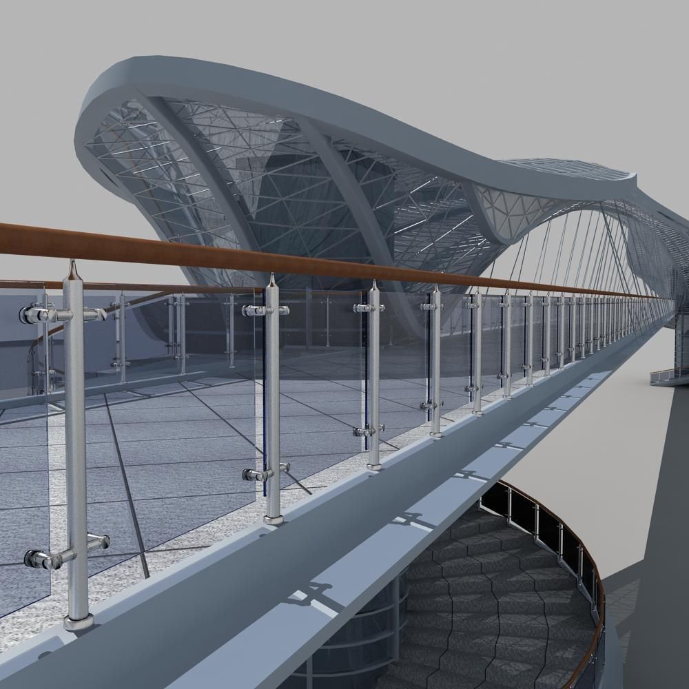 Pedestrian Bridge 3D model_4