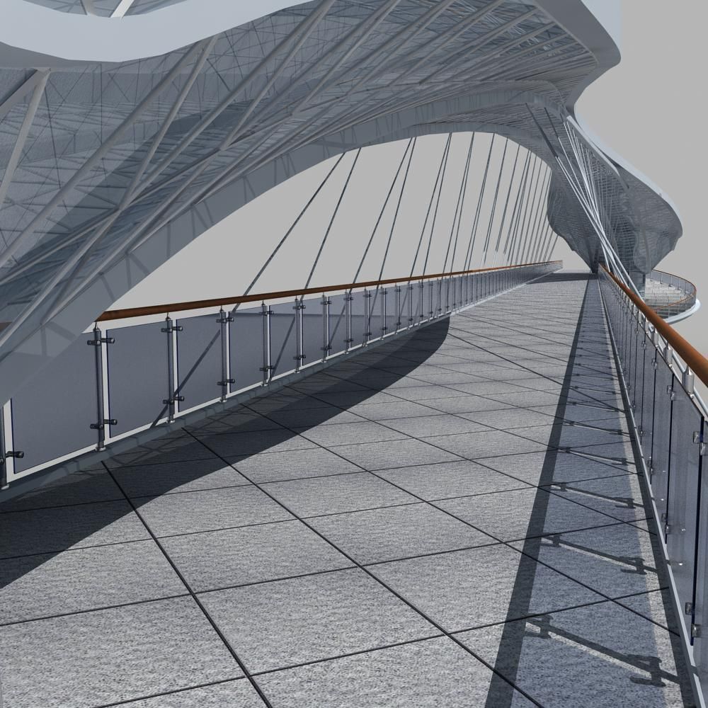 Pedestrian Bridge 3D model_5