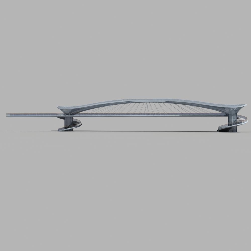 Pedestrian Bridge 3D model_12