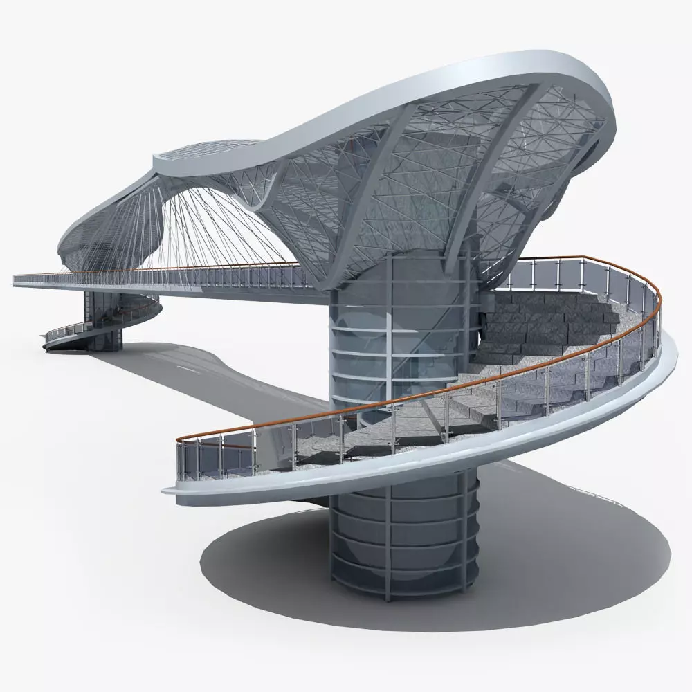 Pedestrian Bridge 3D model_0
