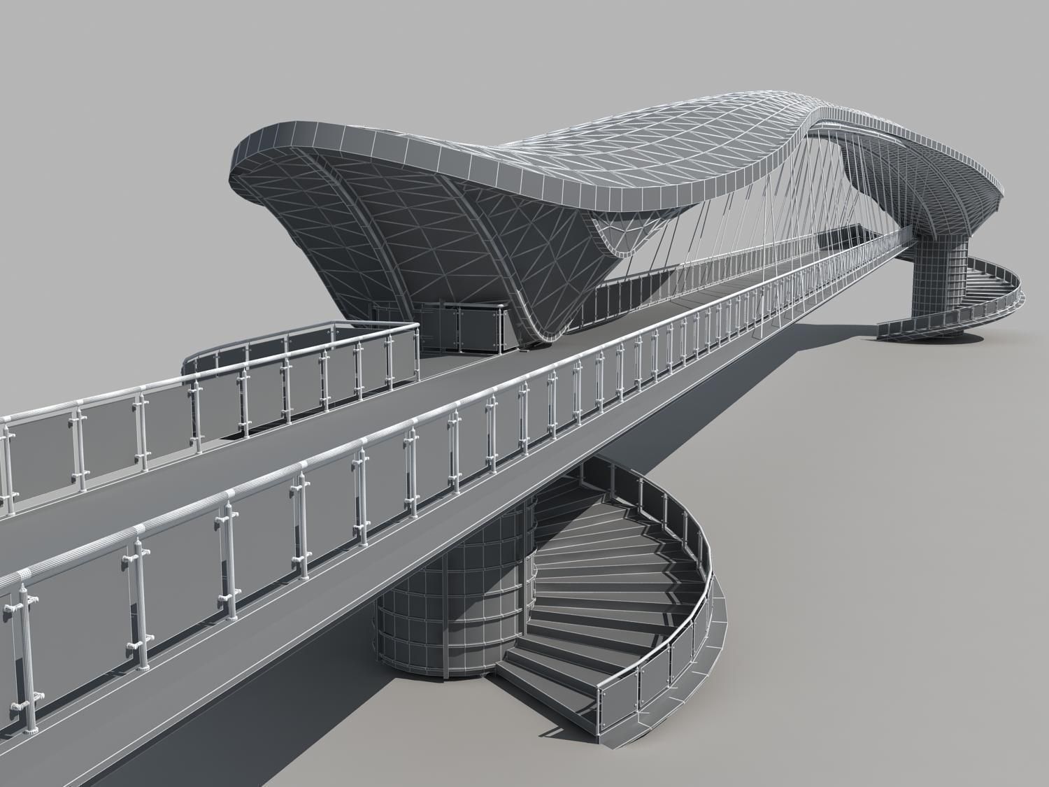 Pedestrian Bridge 3D model_9