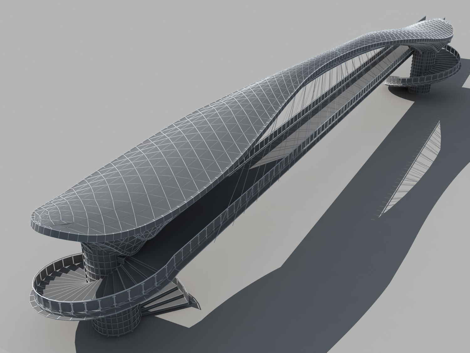 Pedestrian Bridge 3D model_8