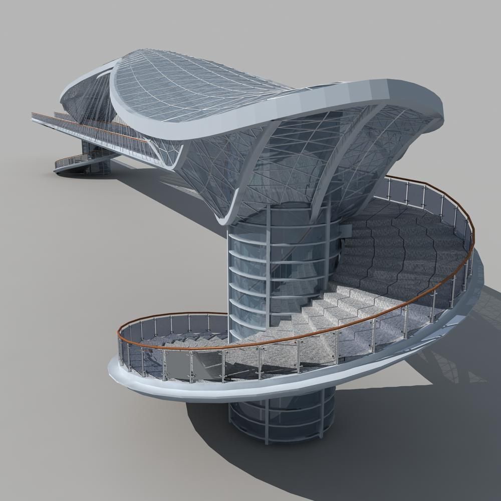 Pedestrian Bridge 3D model_14