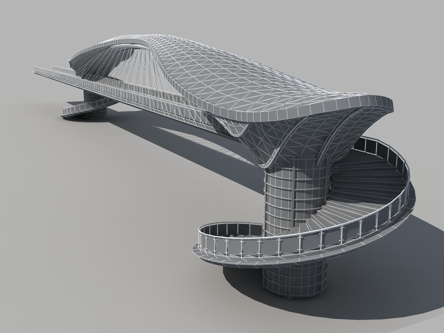 Pedestrian Bridge 3D model_15