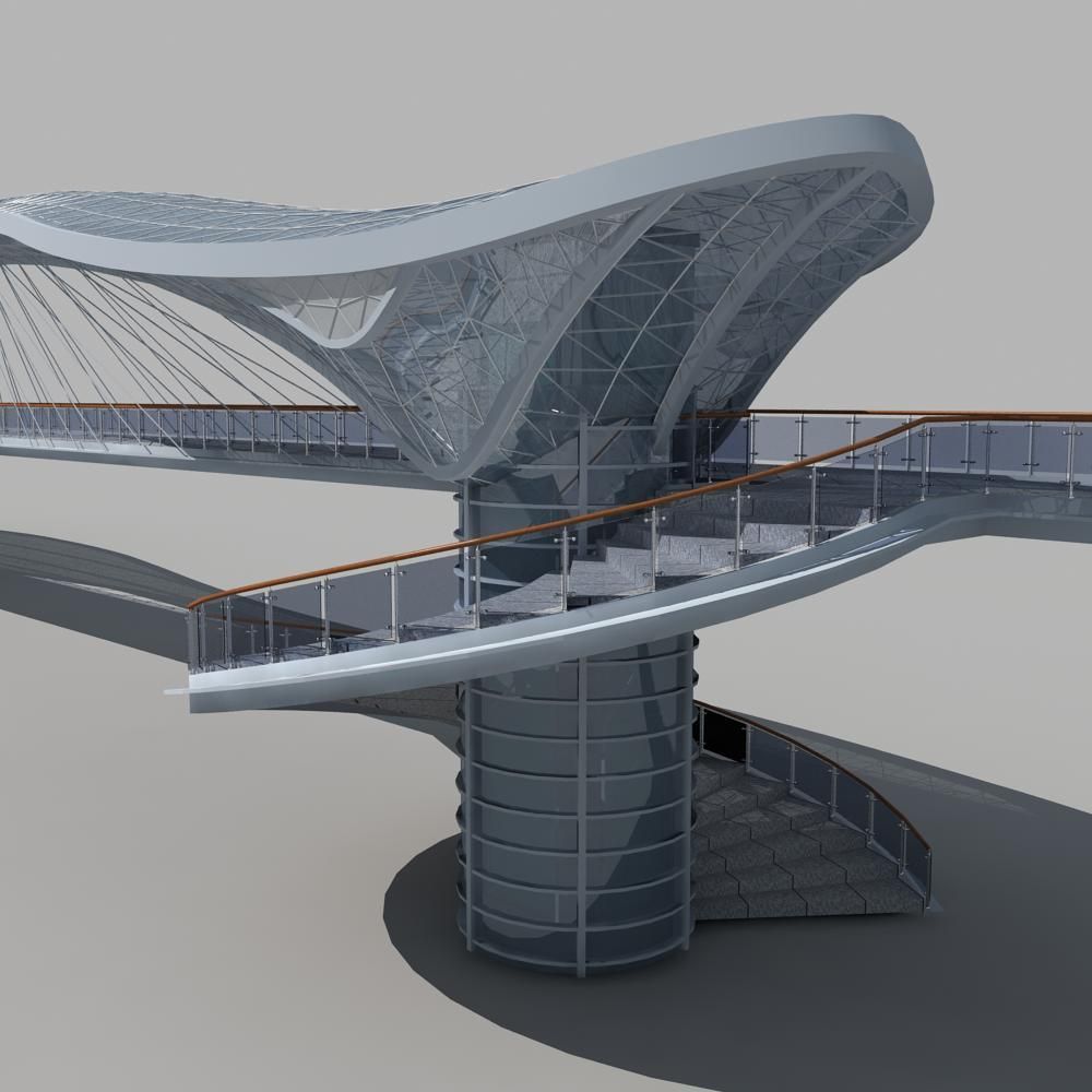 Pedestrian Bridge 3D model_7