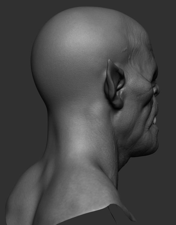 Vampire demon head with teeth 3D model_2