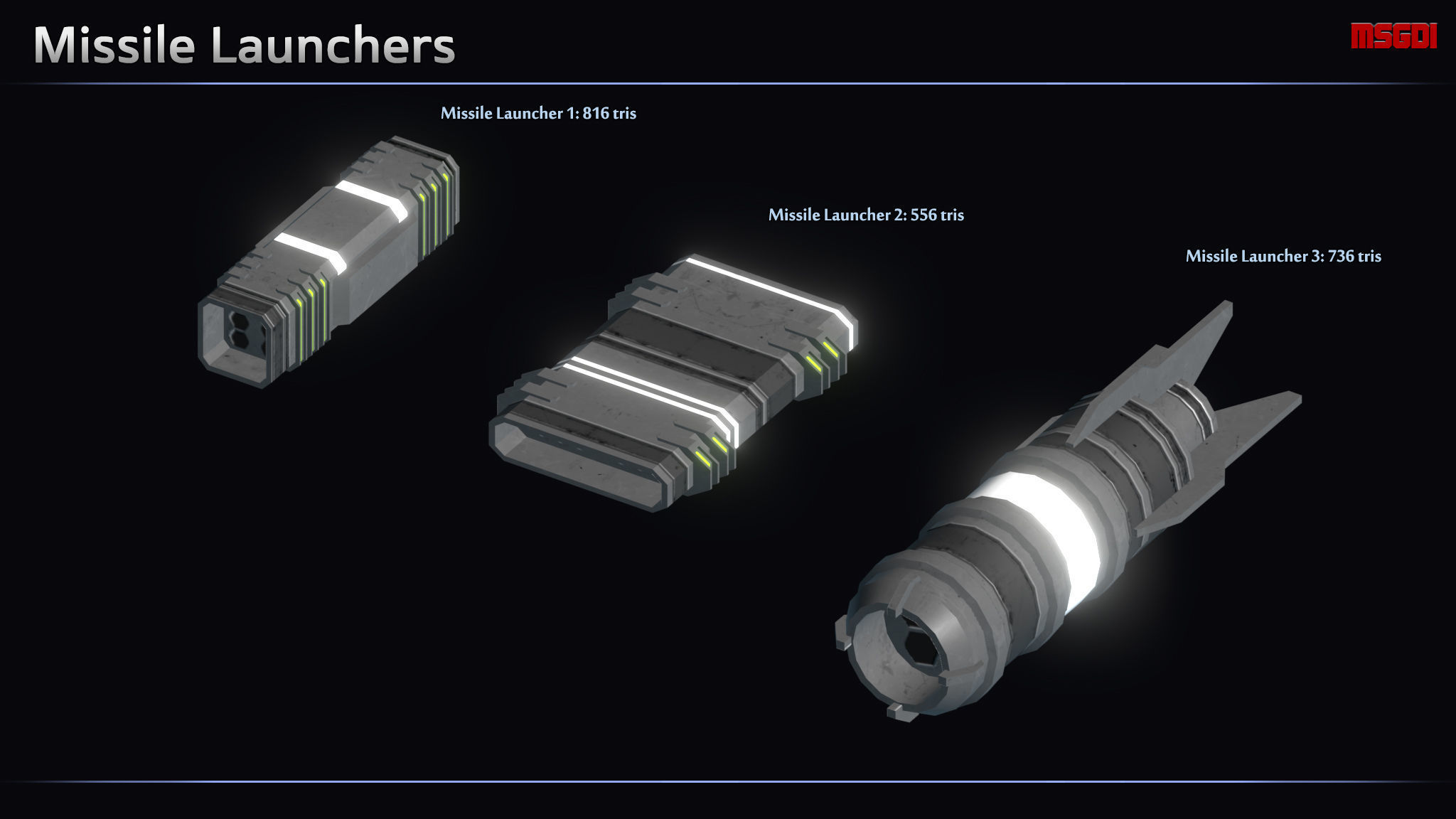 Spaceship Enkar Republic Modular Fighter Weapons Low-poly 3D model_3