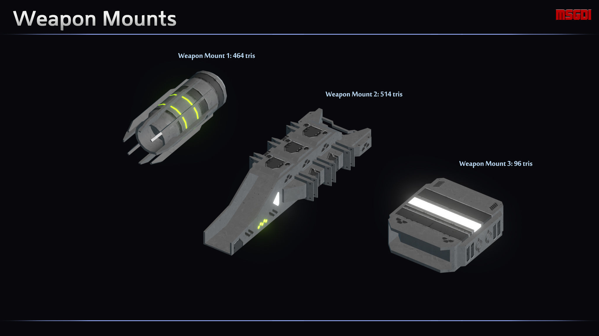 Spaceship Enkar Republic Modular Fighter Weapons Low-poly 3D model_2